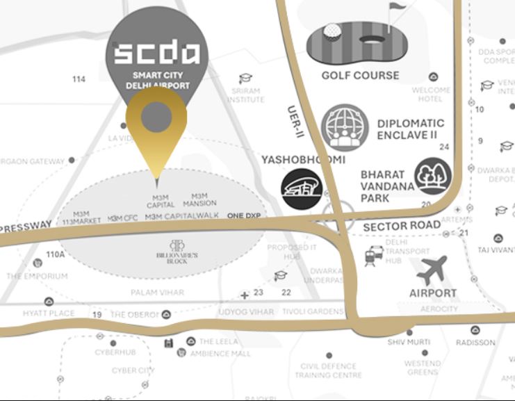 M3m Elle shabh Location map