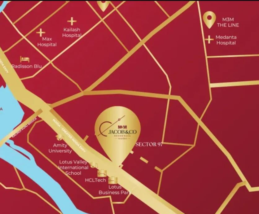 m3m Jacob and co location map